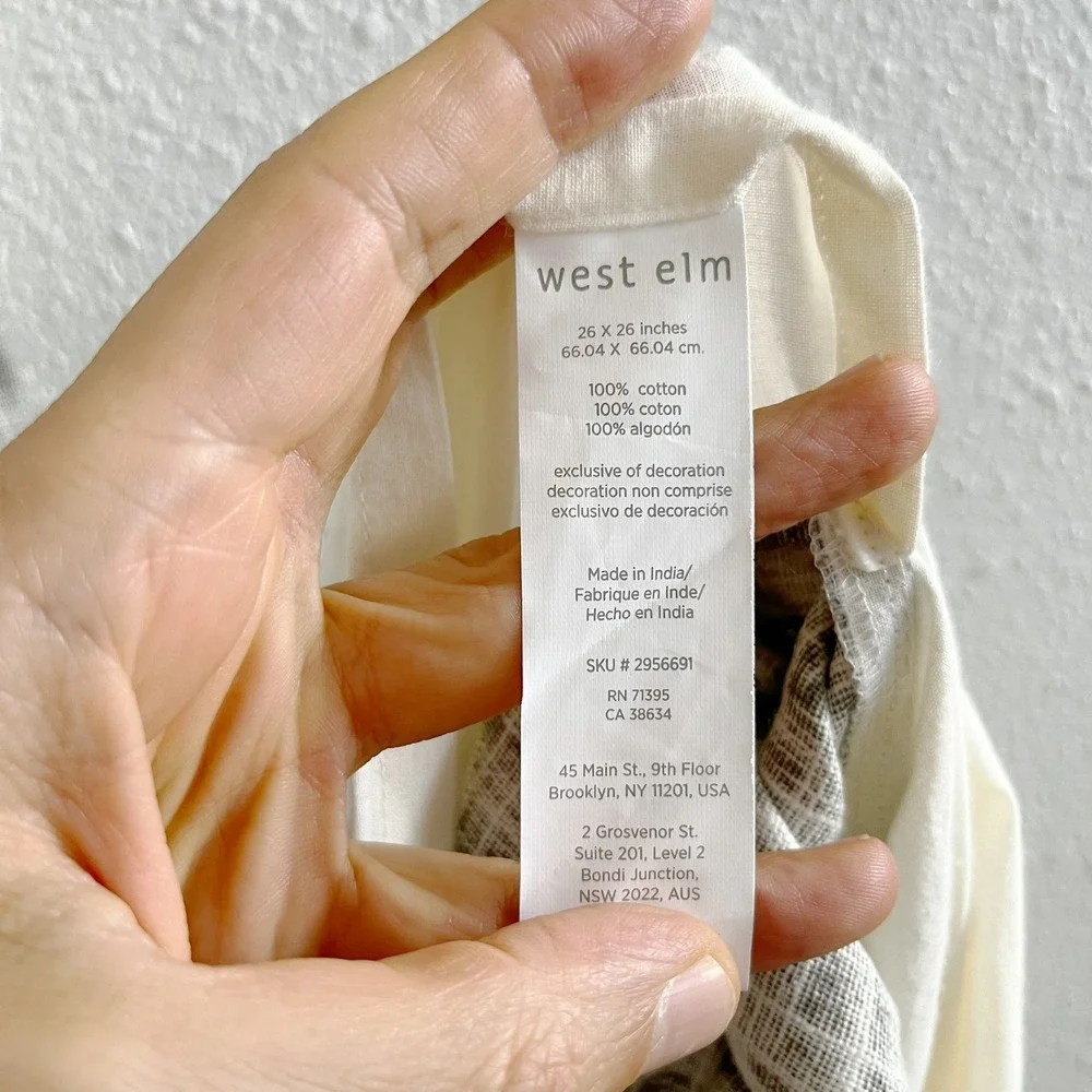 WEST ELM Pillow Cover Set (x2)
